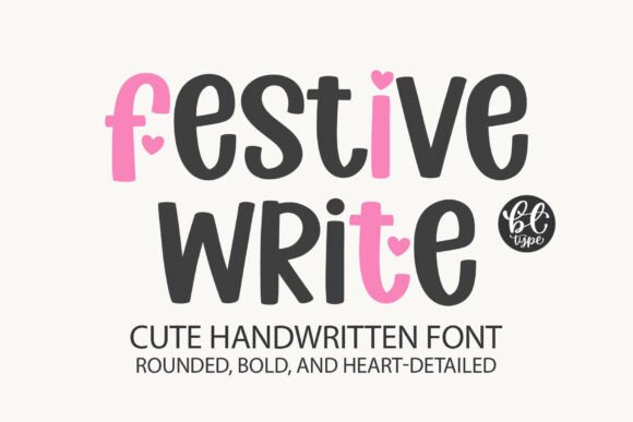 Festive Write: The Handwritten Font with Hidden Heart Details